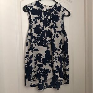 Navy Floral Blouse